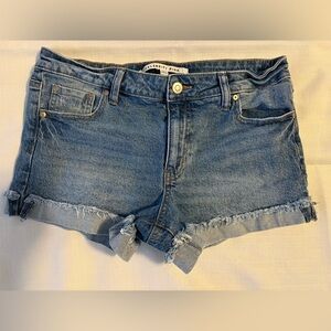 Celebrity Pink Blue Denim Cutoff Jean Shorts size medium